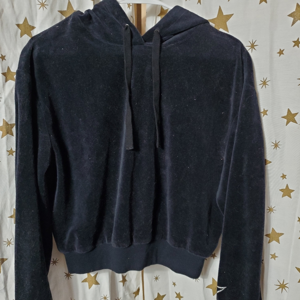 Velour crop hoodie
